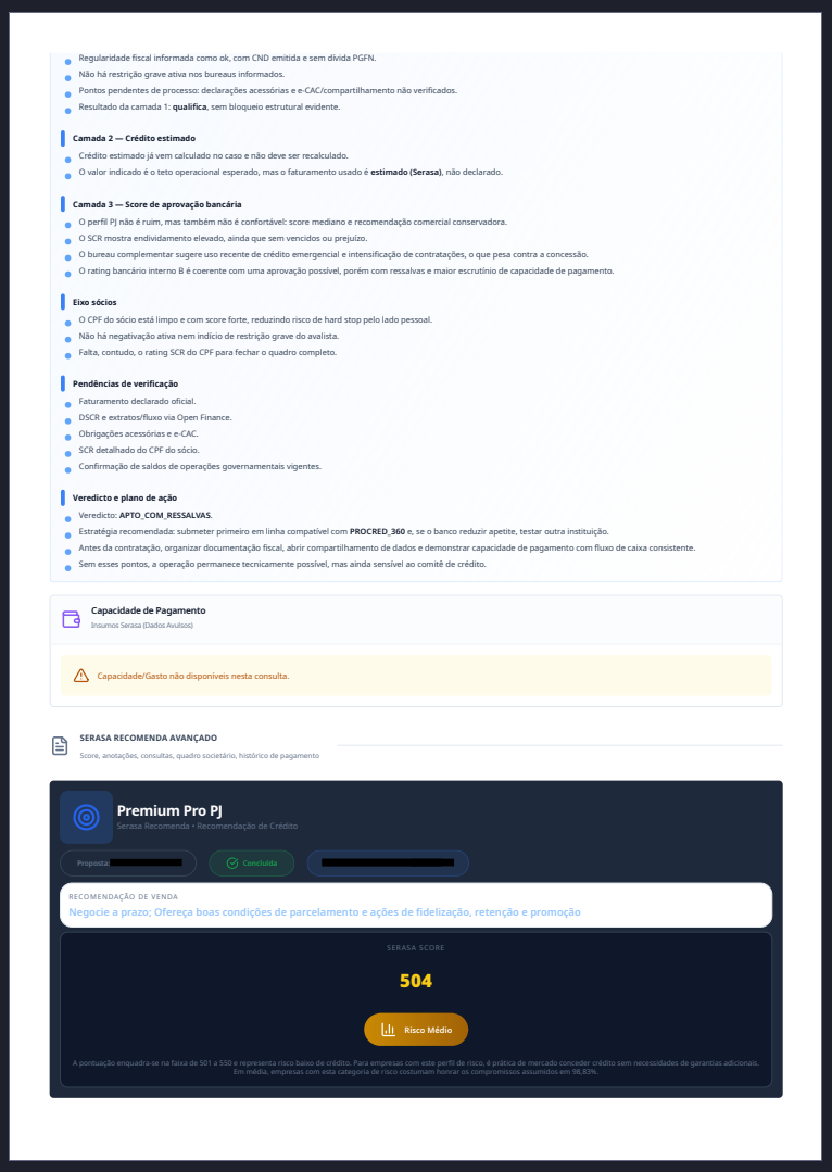Modelo do relatório Radar PRONAMPE - página 2