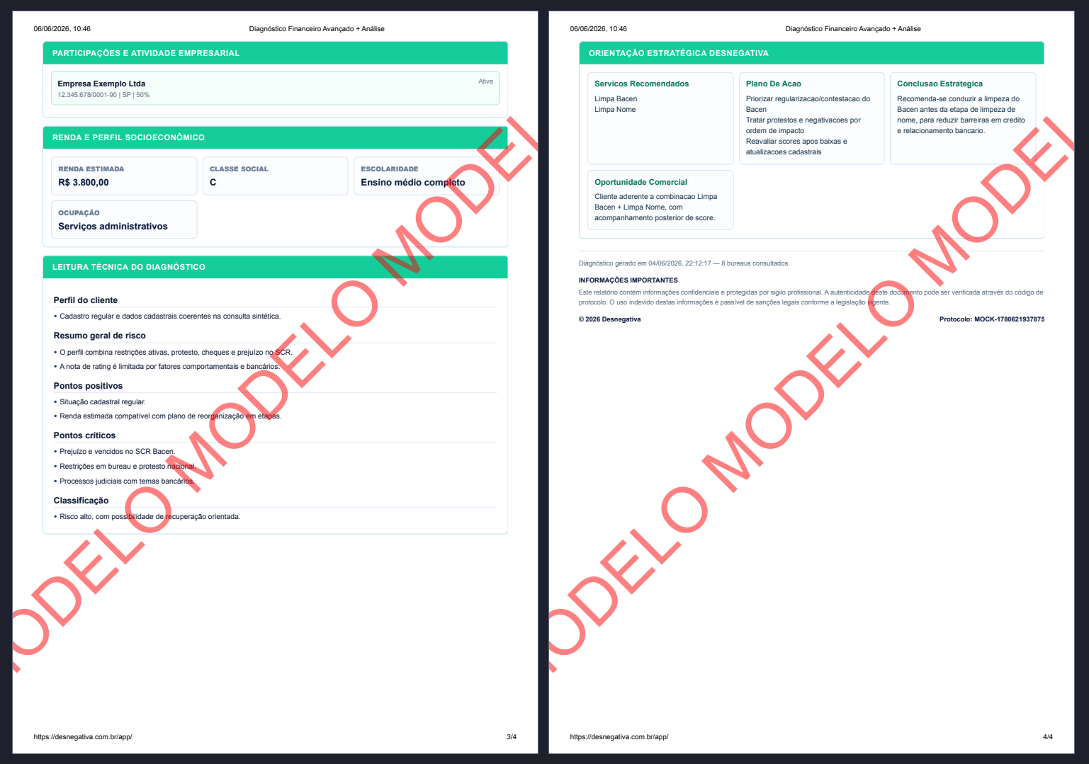 Modelo do relatório de rating - página 2